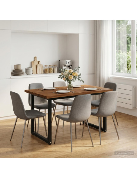 Tavolo da pranzo con bordo vivo 120 x 80 x 75 cm
