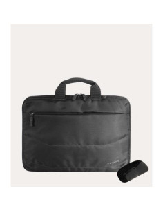 TUCANO BORSA + MOUSE WIRELESS (BORSA SLIM PER NOTEBOOK DA 15,6", TRACOLLA COLORE NERO + MOUSE WIRELESS COLORE BIANCO)