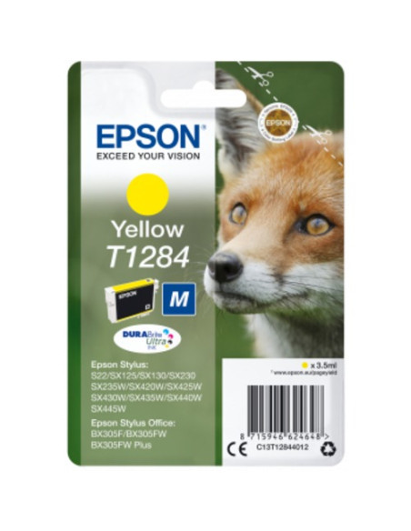 INK EPSON C13T12844012 Giallo Volpe (tagliaM) x S22 SX125 SX130 SX230 SX235W SX420W SX440W SX430W SX435W BX305F BX305FW BX305FW+