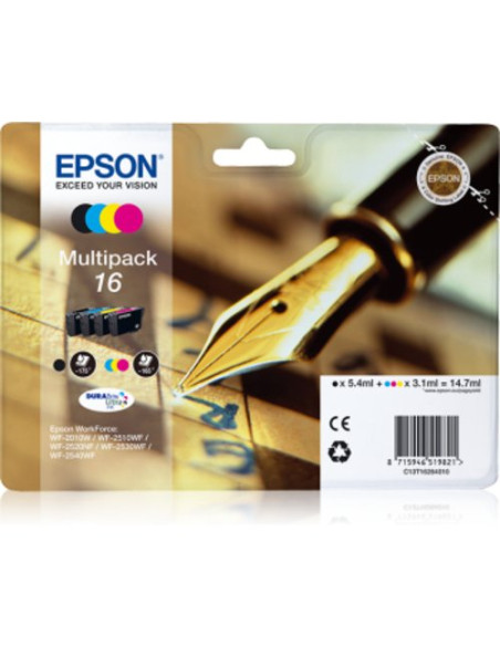 MULTIPACK EPSON C13T16264012 16 4C serie Penna/Cruciverba DURABrite Ultra WF-2010 2510 2520 2530 2540 2630 2650D 2660 2760 2750