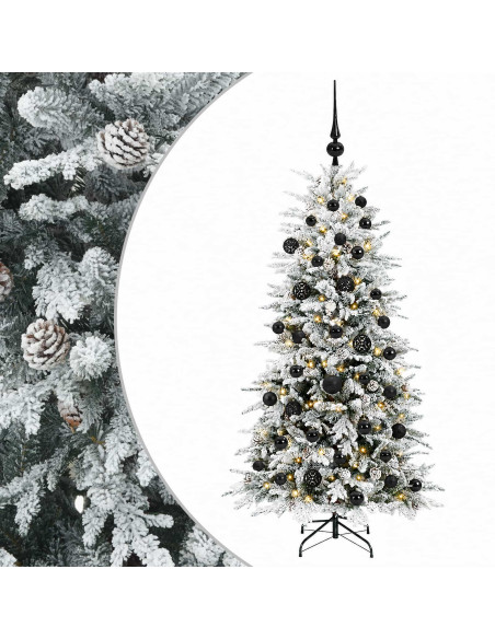 Albero di Natale Artificiale con Rami Pieghevoli 150 cm 150 LED