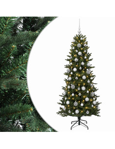 Albero di Natale artificiale con palline 180 cm 300 LED