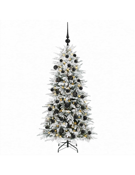 Albero di Natale Artificiale con Rami Pieghevoli 150 cm 150 LED