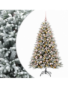 Albero di Natale Artificiale con Palline 210 cm 300 LED 2