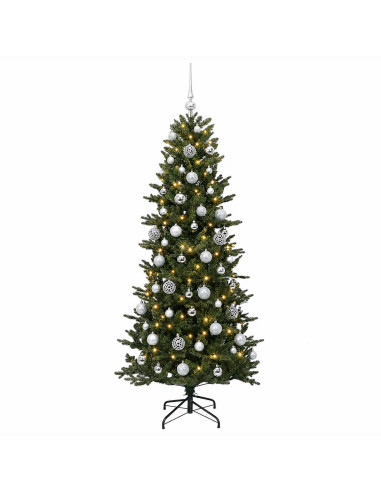 Albero di Natale artificiale con palline 180 cm 300 LED