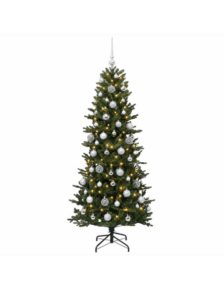 Albero di Natale artificiale con palline 180 cm 300 LED