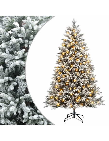 Albero di Natale Artificiale con Rami Pieghevoli 120 cm 150 LED