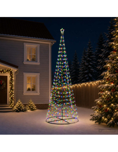 Albero di Natale LED a spirale con base EKENAS 400 cm 588 LED