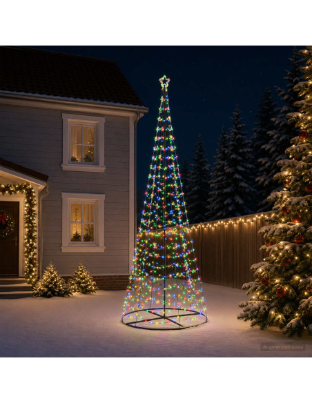 Albero di Natale LED a spirale con base EKENAS 400 cm 588 LED