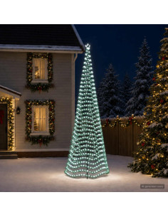 Albero di Natale a LED in tinsel con picchetto EKENAS 500 cm