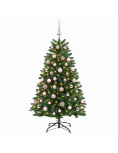 Albero di Natale artificiale verde medio con palline 150 cm 2