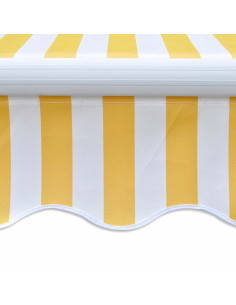 Tenda da Sole Pieghevole 600 cm Giallo e Bianco