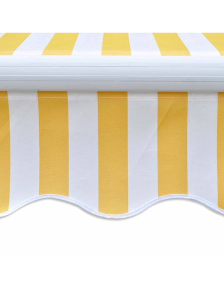 Tenda da Sole Pieghevole 600 cm Giallo e Bianco