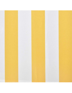 Tenda da Sole Pieghevole 600 cm Giallo e Bianco 2