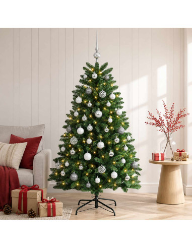 Albero di Natale artificiale verde medio con palline 150 cm
