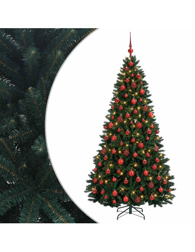 Albero di Natale artificiale verde scuro con palline 240 cm