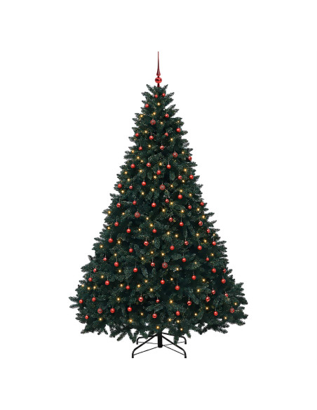 Albero di Natale artificiale verde scuro con palline 300 cm