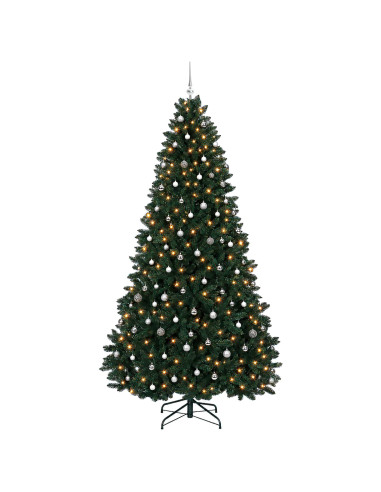 Albero di Natale artificiale verde scuro con palline 300 cm