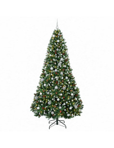 Albero di Natale artificiale verde con palline 180 cm 300 LED 2