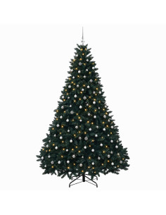 Albero di Natale artificiale verde scuro con palline 270 cm 2