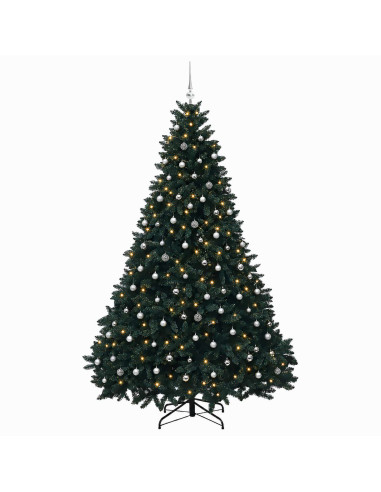 Albero di Natale artificiale verde scuro con palline 270 cm