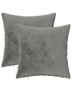 Federa 2 pz HEERLEN Grigio Scuro 45 x 45 cm Flanella 2