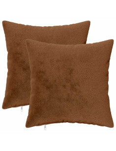 Federa 2 pz HEERLEN Marrone Chiaro 45 x 45 cm Flanella 2