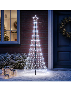 Albero di Natale LED 180 cm 230 LED Bianco freddo Ferro Nero