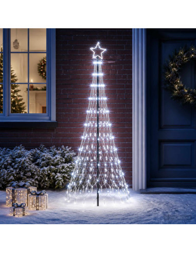 Albero di Natale LED 180 cm 230 LED Bianco freddo Ferro Nero