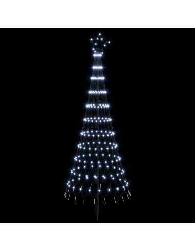 Albero di Natale LED 180 cm 230 LED Bianco freddo Ferro Nero