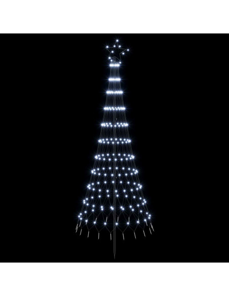 Albero di Natale LED 180 cm 230 LED Bianco freddo Ferro Nero