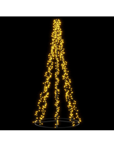 Albero di Natale LED 235 cm 1000 LED Bianco caldo Acciaio Nero