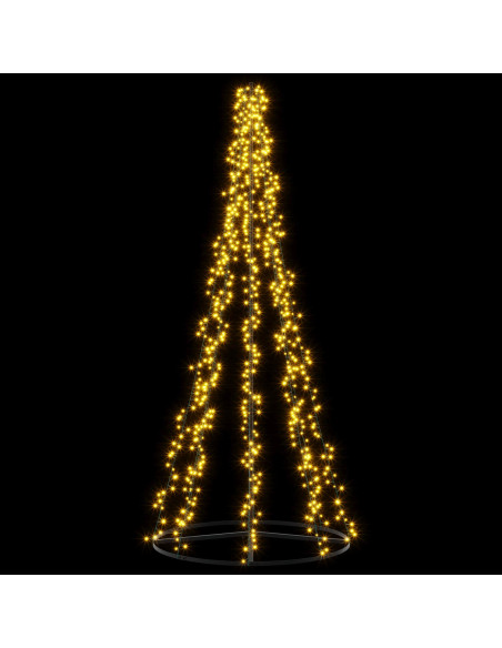 Albero di Natale LED 235 cm 1000 LED Bianco caldo Acciaio Nero