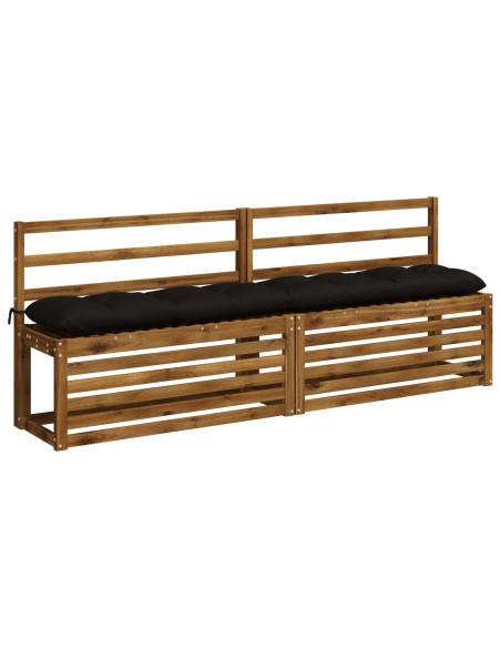 Cuscini per Panchina VIANEN 2 pz 100% Poliestere Nero