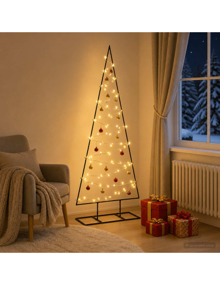 Albero di Natale in metallo con LED KUOPIO 150 cm Bianco caldo