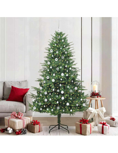 Albero di Natale Artificiale Pre-illuminato con Set di Palline