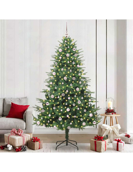 Albero di Natale Artificiale Pre-illuminato con Set di Palline