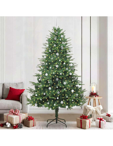 Albero di Natale Artificiale Pre-illuminato con Set di Palline