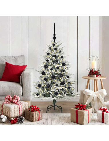 Albero di Natale Artificiale Pre-illuminato con Set di Palline