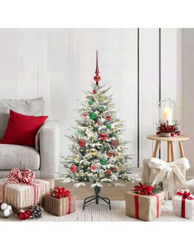 Albero di Natale Artificiale Pre-illuminato con Set di Palline