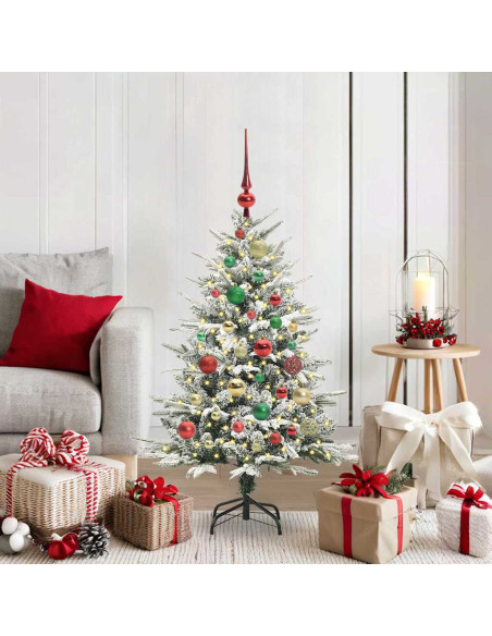 Albero di Natale Artificiale Pre-illuminato con Set di Palline