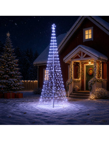 Albero di Natale LED 400 cm 450 LED Blu Ferro Nero