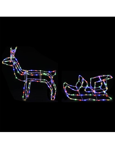 Decorazione natalizia con renna e slitta LOVIISA 240 LED