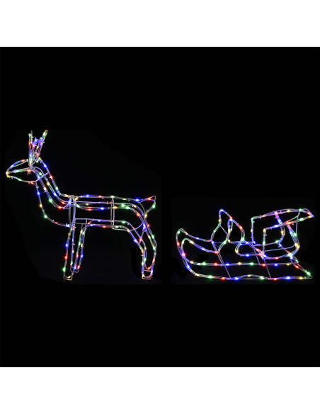Decorazione natalizia con renna e slitta LOVIISA 240 LED