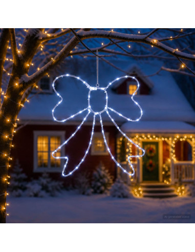 Fiocco di Natale luminoso LED LOVIISA 70 LED Bianco freddo
