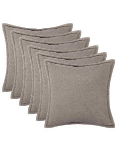 Federa 6 pz HOUTEN Grigio Chiaro 35 x 35 cm Bouclé 2