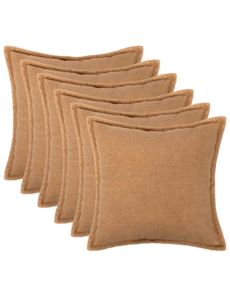 Federa 6 pz HOUTEN Beige 35 x 35 cm Bouclé
