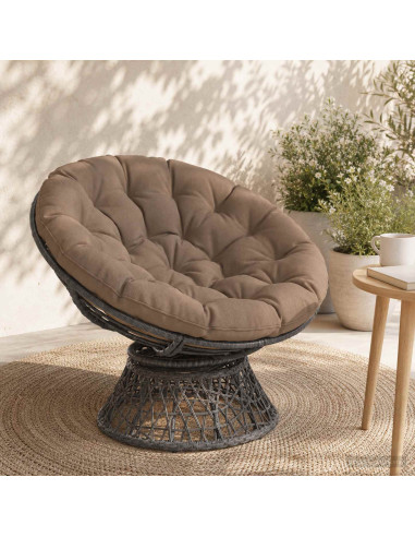 Cuscino per Sedia Papasan VIANEN 100% Poliestere Tortora