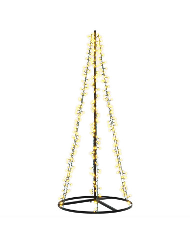 Albero di Natale LED 165 cm 540 LED Bianco caldo Acciaio Nero