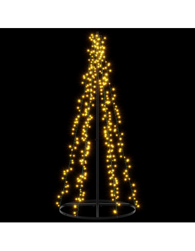 Albero di Natale LED 165 cm 540 LED Bianco caldo Acciaio Nero